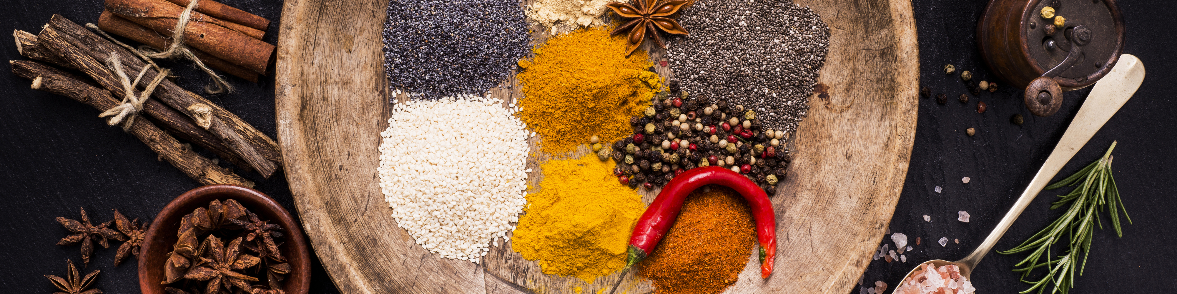 Plate of spices and ingredients