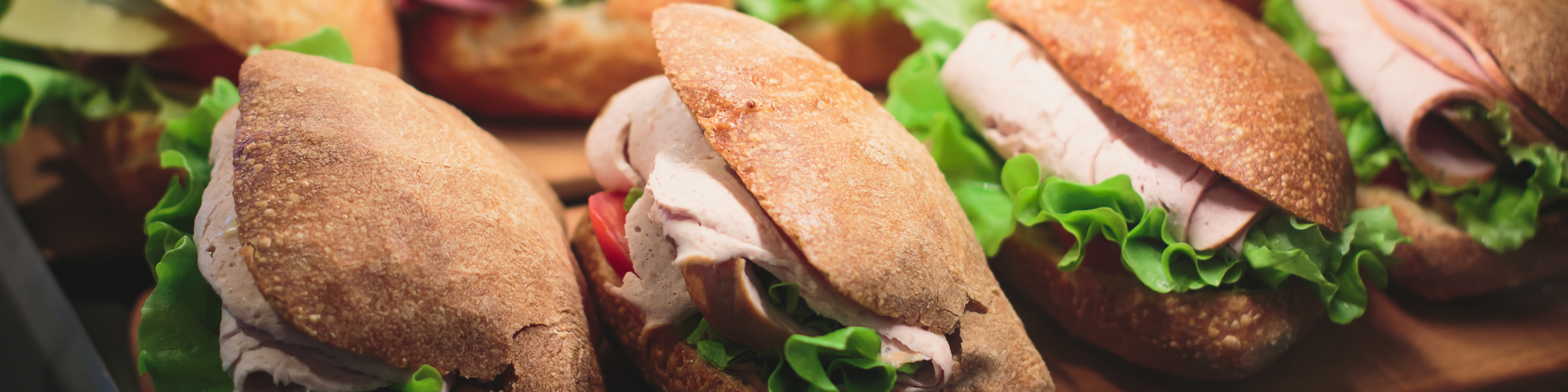 Row of sandwiches